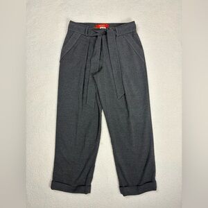Cartonnier Ankle Pants Womens Size 4 Gray Cuffed Hem Tie Front Pockets